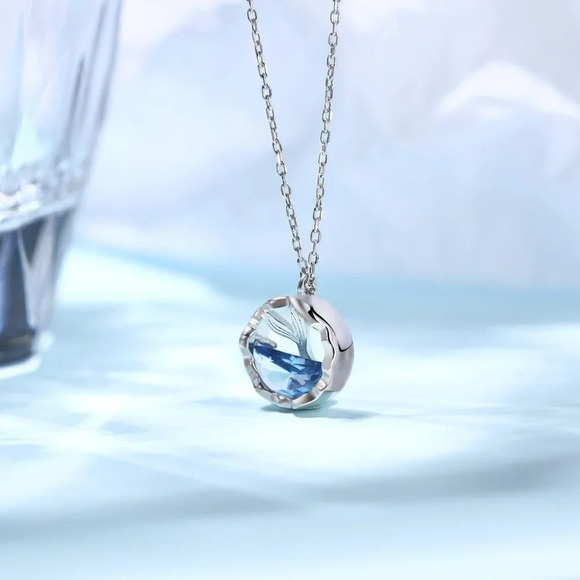 🎊Unique Ocean 925 Silver Plated Mermaid Tears Necklace for Women, EVGG10… - Picture 3 of 6